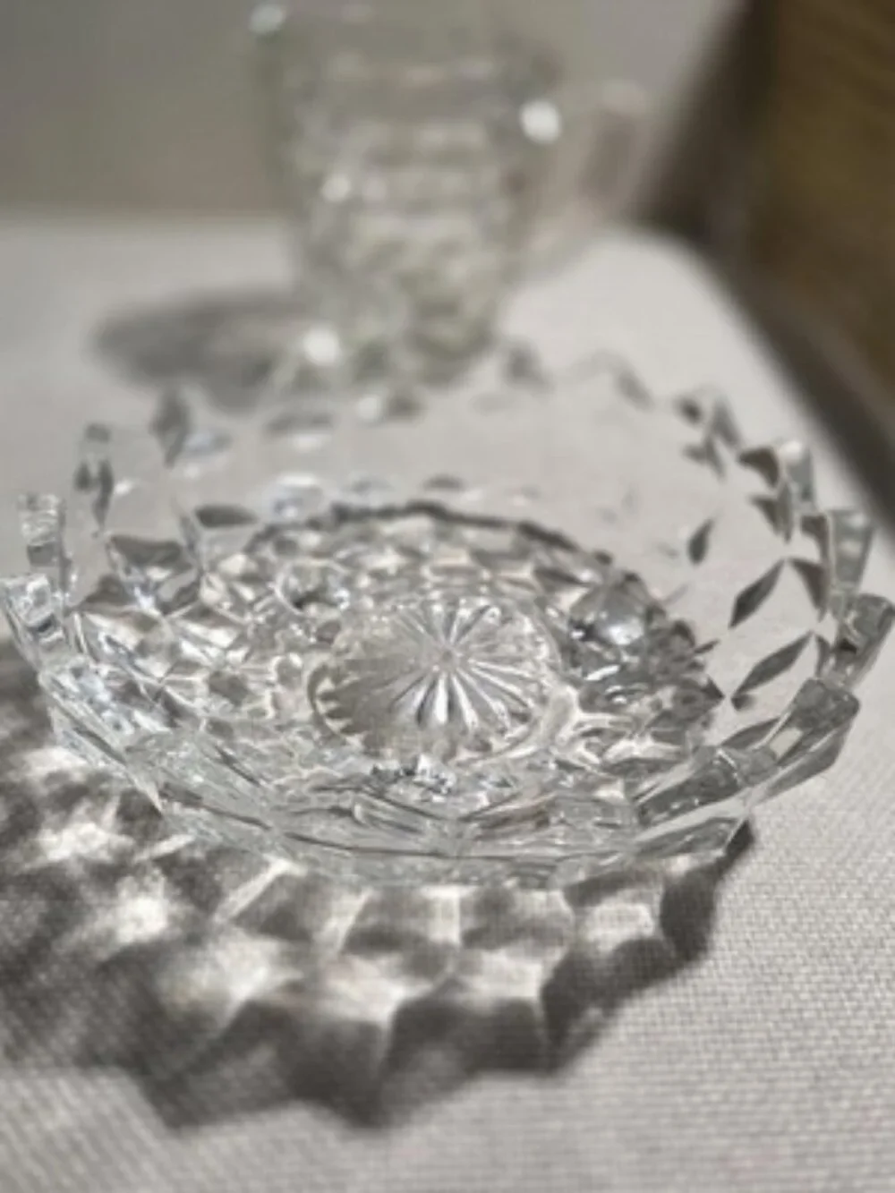 Vintage Fostoria American Clear Glass 4 Pc Lot Compote Bowl Cup 3 Toe Dish